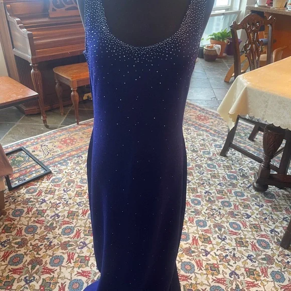 St. John | Dresses | St John Knits Blue Evening Gown | Poshmark